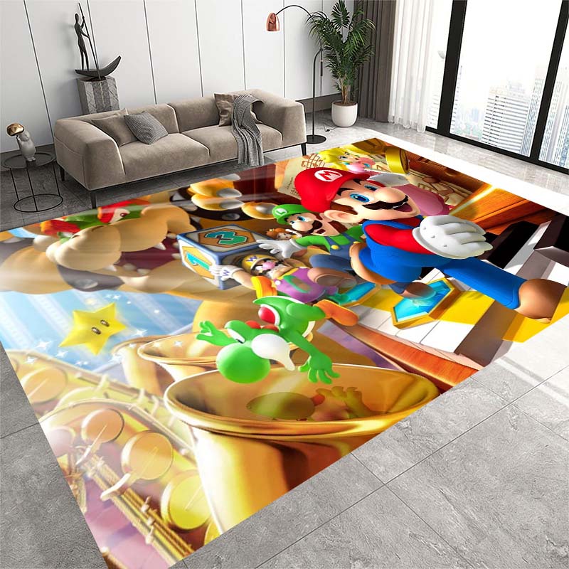 This new Super Mario cartoon rug is suitable for home décor in game rooms, bedrooms, living rooms, sofas, and other areas;