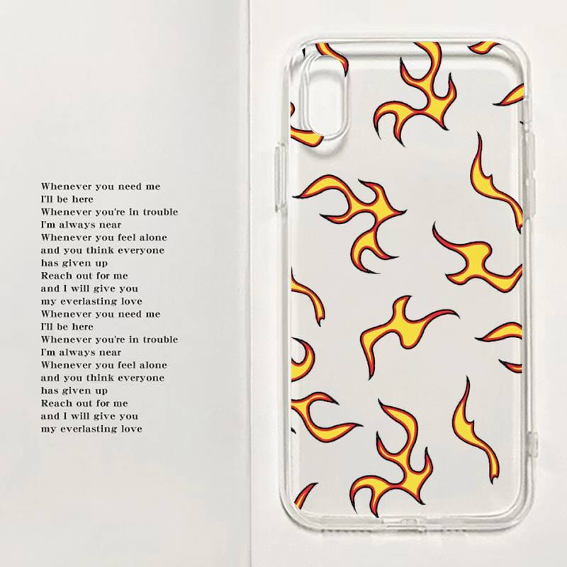 Flame Graph Phone Case For Xiaomi 11 Redmi Note 11pro5G 8T 9A 9S K30 10T 12SPro Ultra K40pro Transparent Case