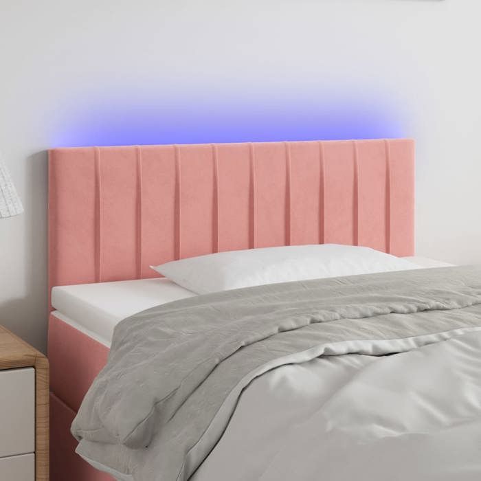 VidaXL Tête de Lit à LED Meuble de Chambre à Coucher Accessoire de Lit Simple Tête de Cadre de Lit Intérieur Rose 3121897