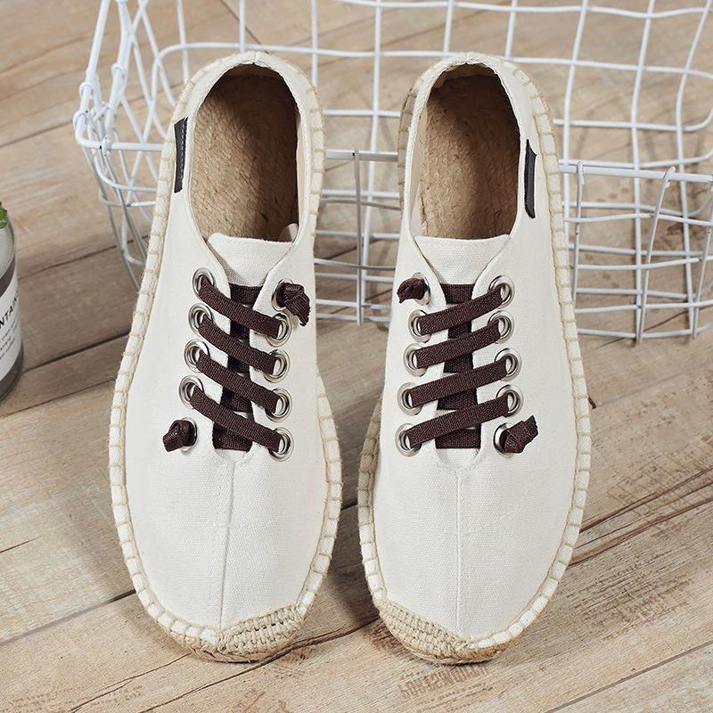 Spring Summer Fisherman Shoes Men Loafers Cool Street Style Flat Non-slip Mens Casual Shoes Cloth Plus Size 45 Beige Black Blue