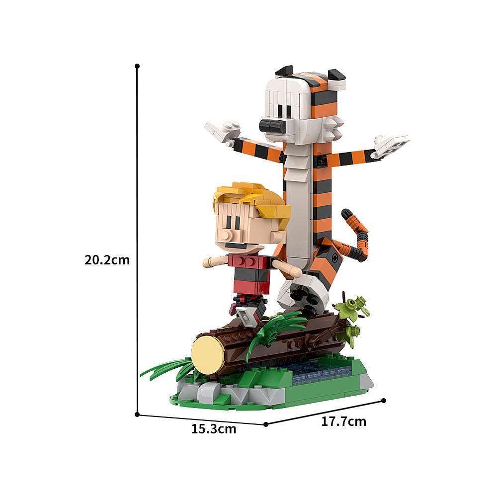Moc Calvined and Hobbes Building Blocks Classic Comic Book Figure DIY Model Bricks Children Educational Toys Collect Gifts