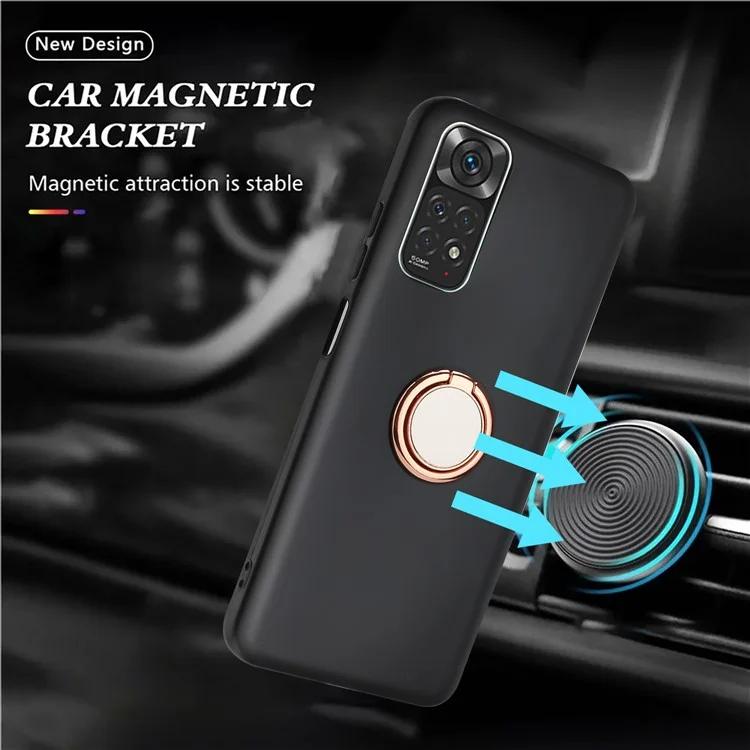 

Матовый чехол из ТПУ для телефона Xiaomi Redmi Note 12 Pro 11 Pro 4G Note 11 Pro 5G с кольцом и подставкой, работает для магнитного автомобильного крепления