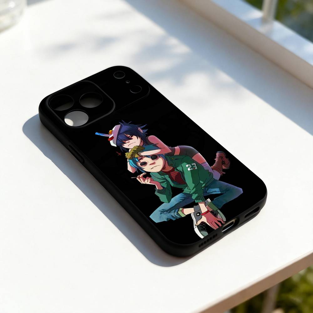 G-Gorillaz Rock Band Cool Phone Case For iPhone 11,12,13,14,15,16,17,Pro,Max,Plus,E,SE4,Air,Mini Black Soft Cover