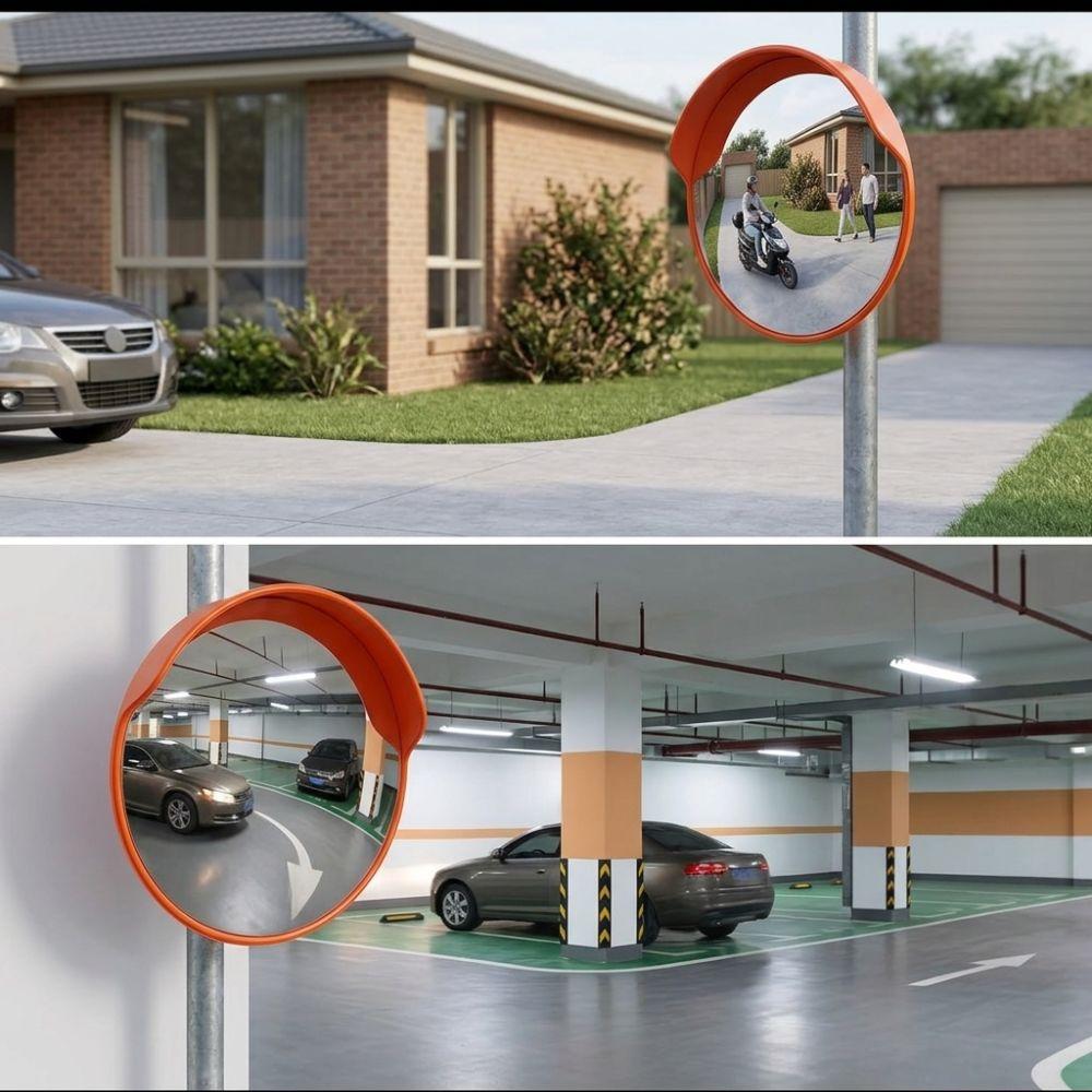 Outdoor Convex Mirror Round Shape Driveway Mirror Clear View Traffic Safety Mirror  Garage