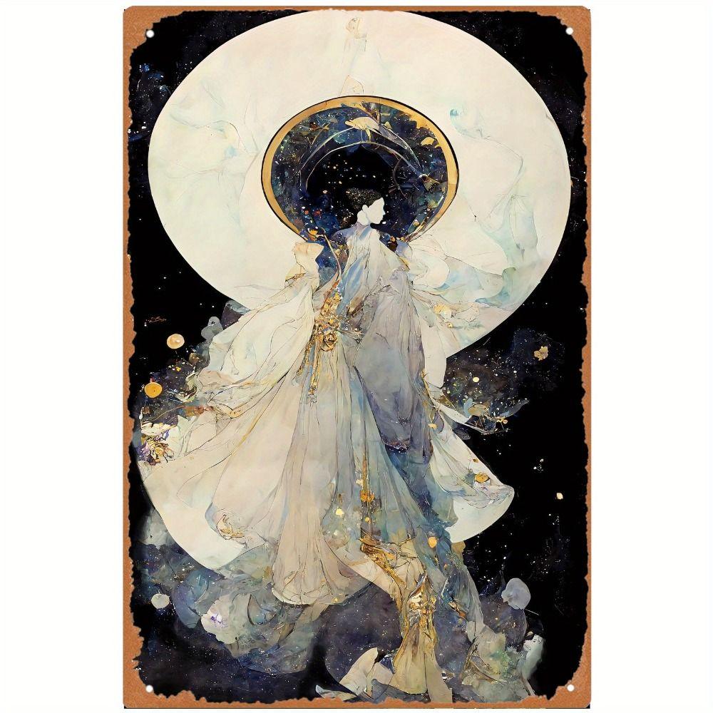 Vintage Art Nouveau Woman Tin Sign Retro Metal Panel Home Bar Cafe Decor