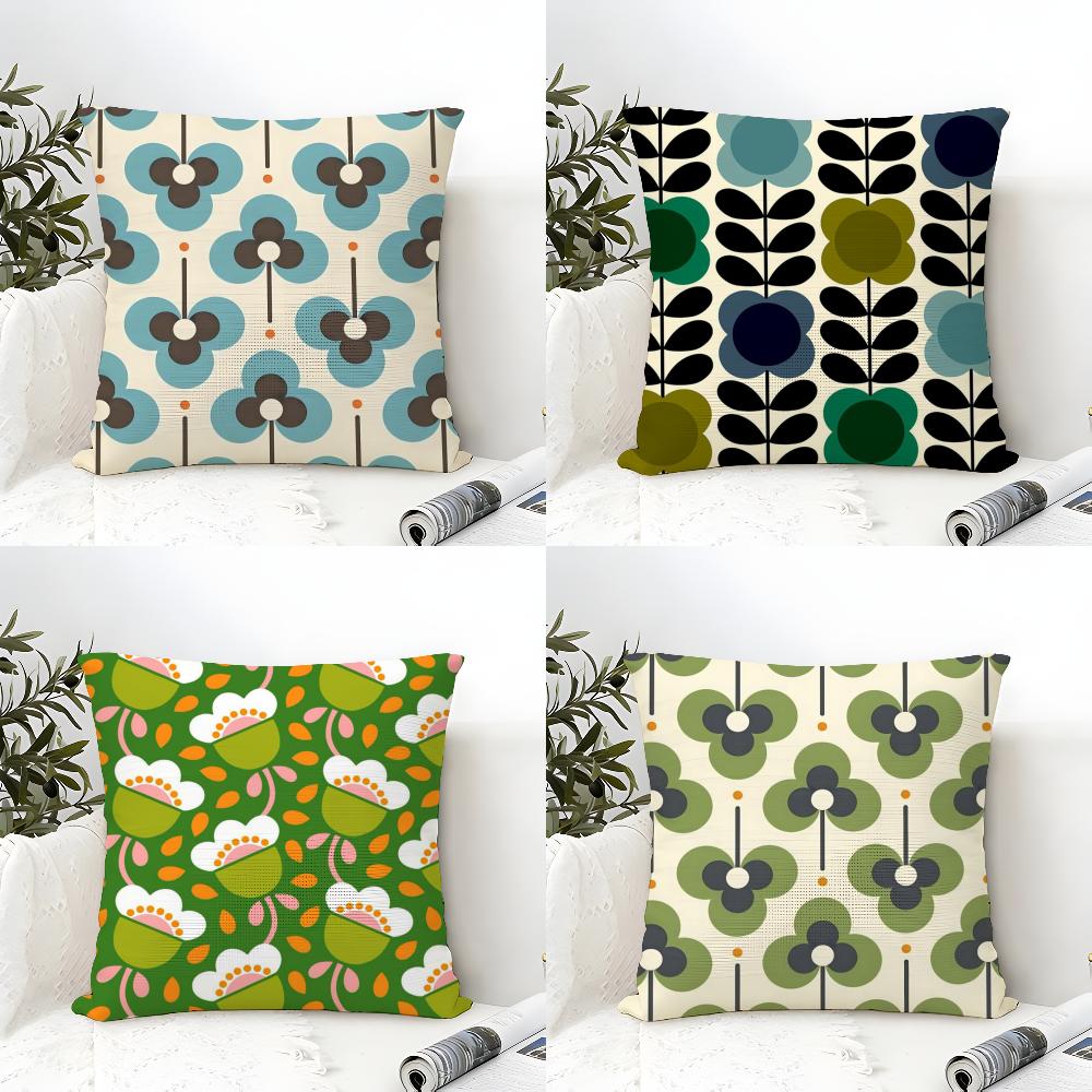 O-Orla Kiely Federa Floreale Decorazione Casa Soggiorno Federe in Lino Copricuscino