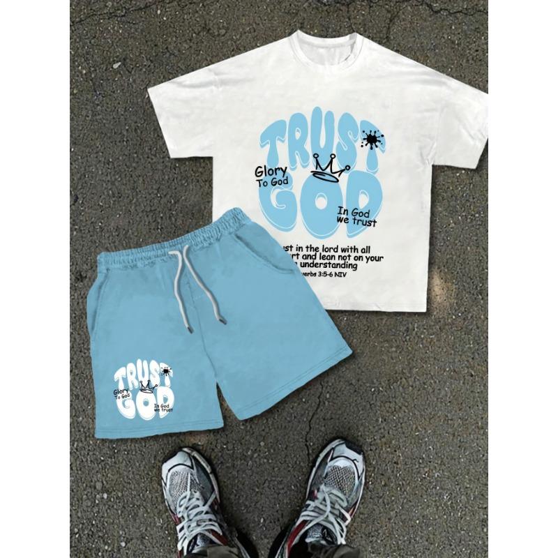 Conjunto masculino de camiseta de manga curta e shorts
