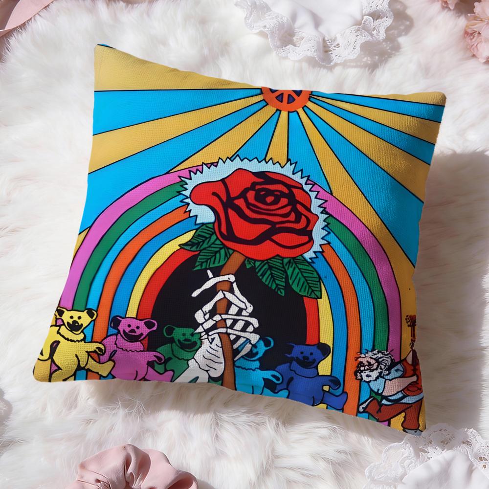 Band G-Grateful D-Dead Kissenbezug Premium Komfort Wendbarer Kissenbezug -Zwei-in-Eins-Design für Jeden Raum & Autoinnenraum