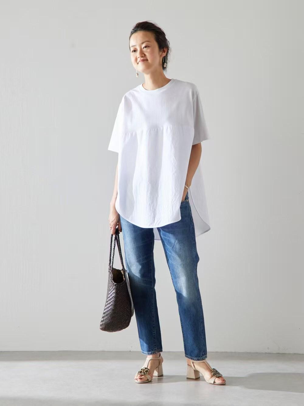 

2026 Casual Loose-Fit Round Neck Tee One Size белый