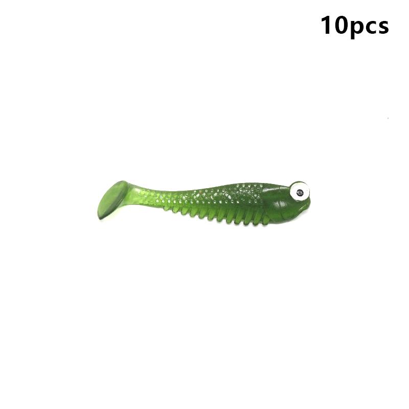 10Pcs/Lot Fishing Soft Lure Luminous Fishing Lure 5Cm 1.3G Artificial Silicone Bait Worm Sea Wobbler Swimbaits For Bass Tackle
