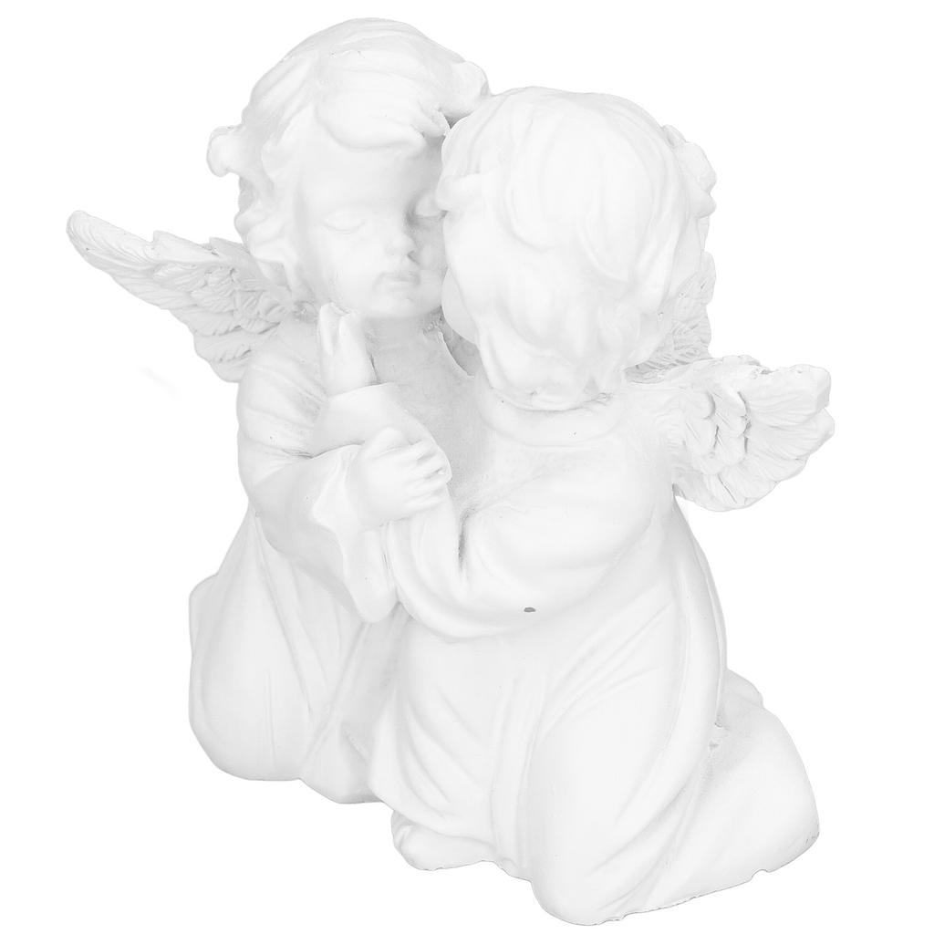 Engel Statue Kunstharz Umarmende Form Weißer Engel Ornament für Desktop DekorationEngel Links