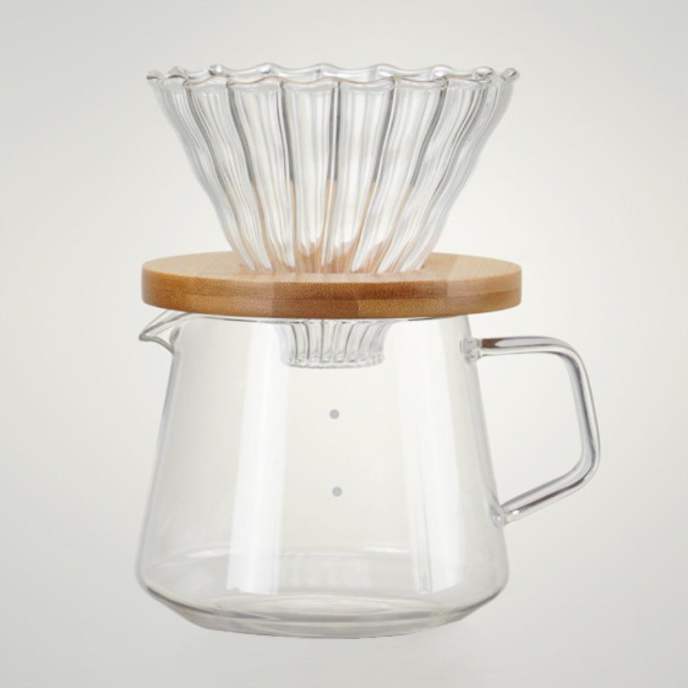 Hot and cold resistant glass coffee pot strawberry filter cup V60 filter drip coffee funnel