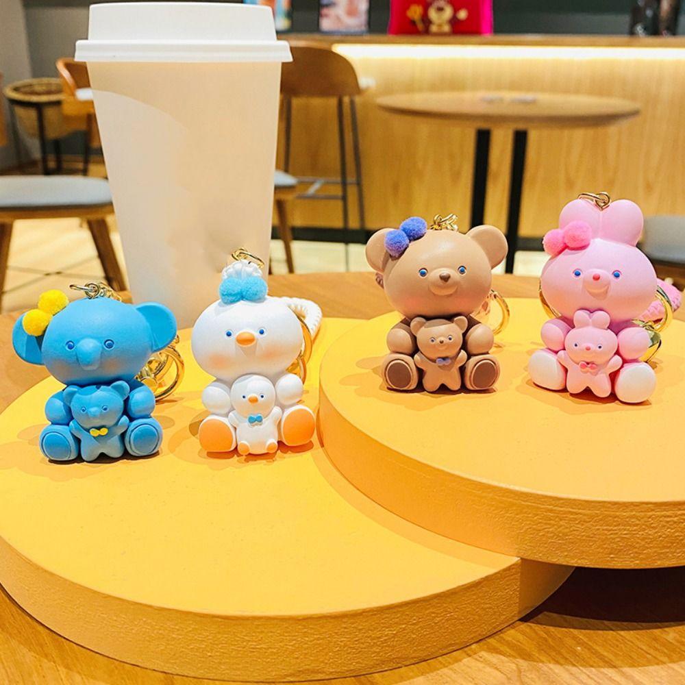

Fashion Bear Rabbit Keychain Resin Animal Key Chain Elephant duckling Keyring Boy/Girlfriend