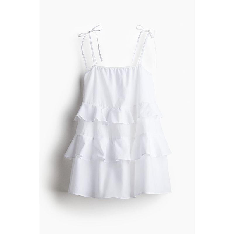 

Hm2025 Летняя Новинка Женский Комплект Одежды Платье из Хлопка на Бретелях 1283979 White 170/104(L)