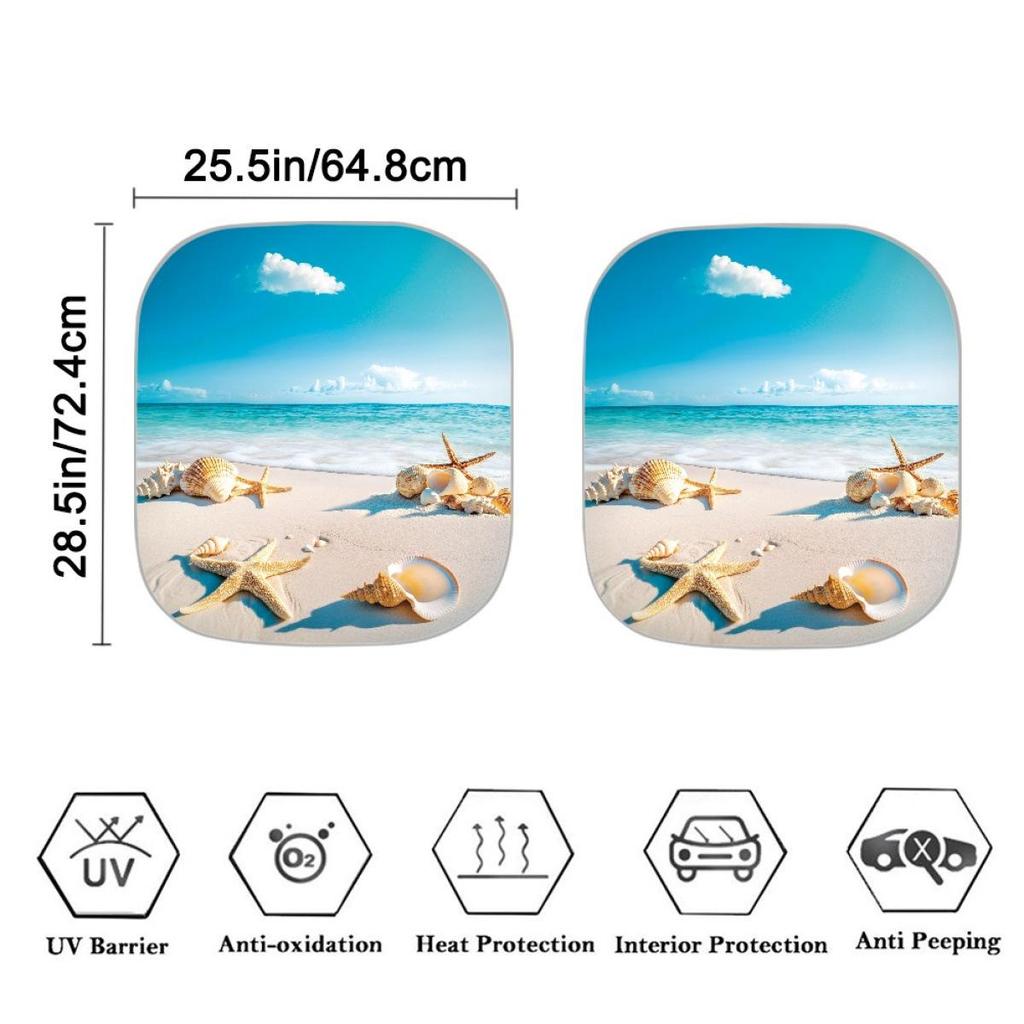 Turtle Pattern Car Sunshade Set: Universal Aluminum Foil Heat Insulation Cover (2-Pack)