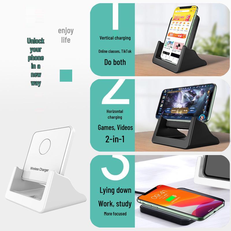 Vertical Desktop Wireless Fast Charger & Bedside Phone Holder for Men and Women