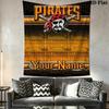 Name Custom Pittsburgh Pirates Wall Tapestry Aesthetic Wall Hanging Printed Fabric Blanket Decorative Tapestries for Bedroom Living Room Home Decor