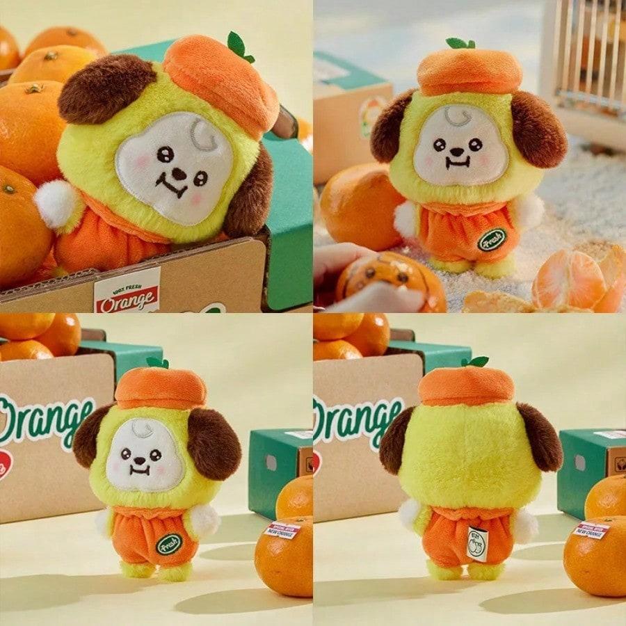 LINE FRIENDS BT21 Anime Kpop 12cm Cooky Shooky Plush Toy Y2K-Style Latest Arrival Cartoon Orange Plush Doll Backpack Keychain