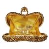 WHTUOHENG Gold Metall Box Abendtaschen Geldbörsen Herzform Diamant Strass Kristall Tasche Luxus Damen Hochzeit Handtasche