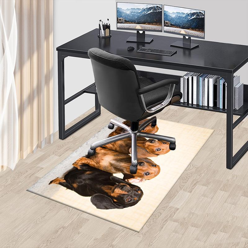 Коврик для пола под офисное кресло, коврик для зоны, с изображением щенка таксы, Кристальный бархат - Нескользящий, Коврик для пола, Коврики под офисное кресло, Рождественский подарок -1106248 60cm by 90cm