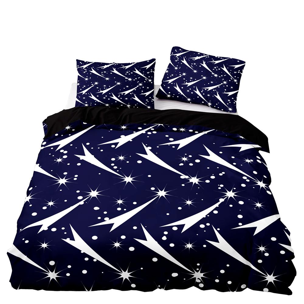 Sternschnuppen Bettbezug Set Nachthimmel Leuchtende Sterne Thema Bettdeckenbezug für Kinder Jugendliche Erwachsene Polyester Steppdeckenbezug King Size