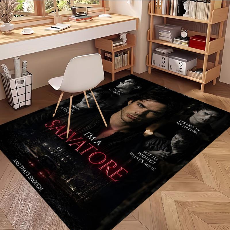 Damon Salvatore Print Rug, Washable Floor Carpet, For Entryway Dorm Laundry Room Office Study, Home Decor Birthday Christmas Gift