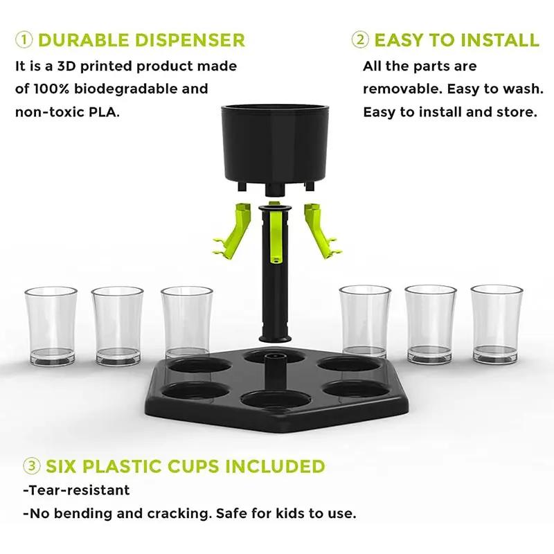 Creative plastic tray dispenser with bracket, with six cups, wine, whiskey, beer, birthday party, Christmas, bar tools