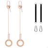 Wooden Exercise Handles with Rope Suspended Fitness Equipment Adjustable for Families, Kids, Home