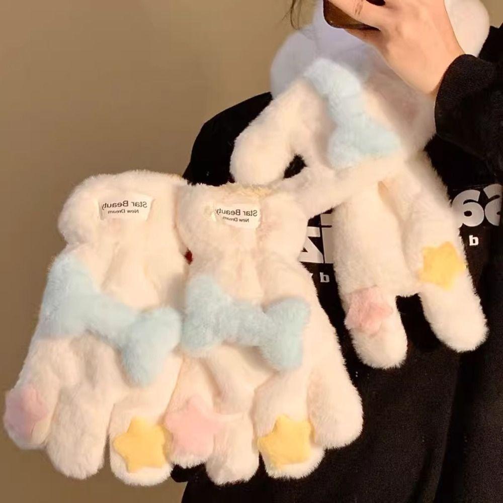 Thicken Cross Scarf Cartoon Gloves New Neckerchief Wrap  Winter