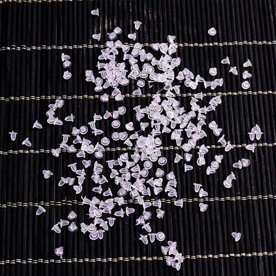 200Pcs Replacement DIY Soft Clear Silicone Earring Safety Backs Clutch Stopper
