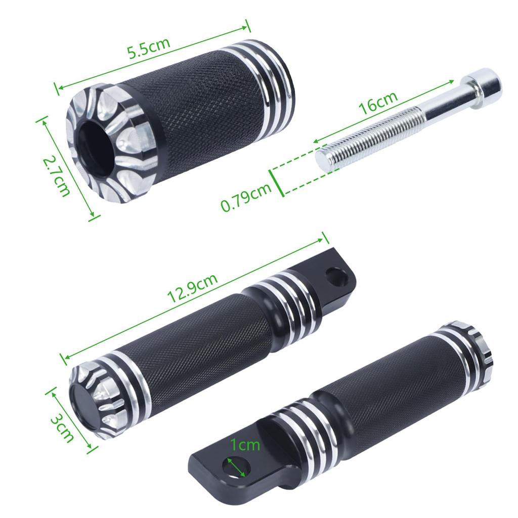 aleawol Motorcycle Step CNC Motorcycle Foot Pegs Left and Right Set with Shifter Pegs