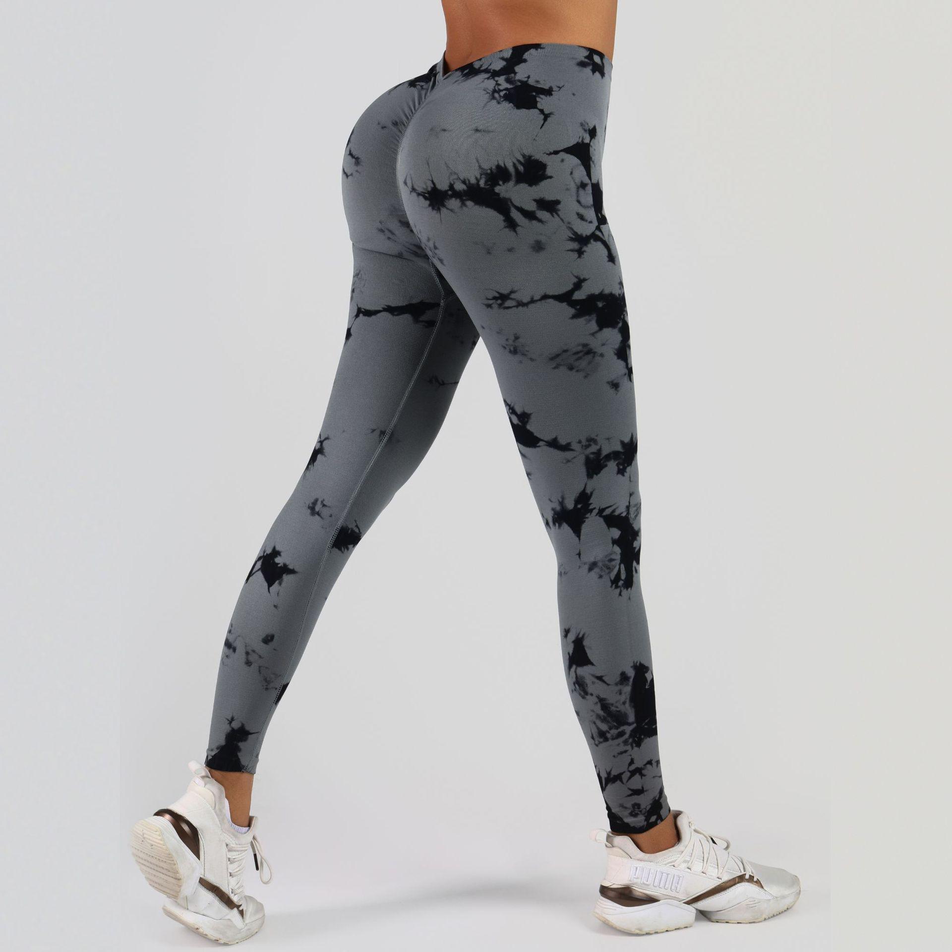 Бесшовные йога-штаны с высокой талией - Подтягивание ягодиц, Быстросохнущие, Высокоэластичные, Укороченные L