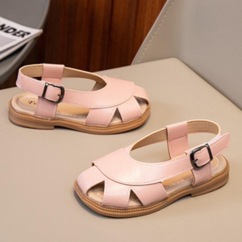 Summer Kids Closed-Toe Hollow Out Beach Sandals, Soft Sole Casual Princess Shoes for Boys and Girls