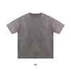 250G Pure Cotton Distressed Short Sleeve Tee, American Retro Style, Teen White Ink DTG Print, Washed Look