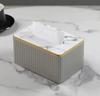 European Simple Leather Tissue Box Living Room Decoration Large Tissue Box Cover Household Room Desktop Face Towel Paper Box
