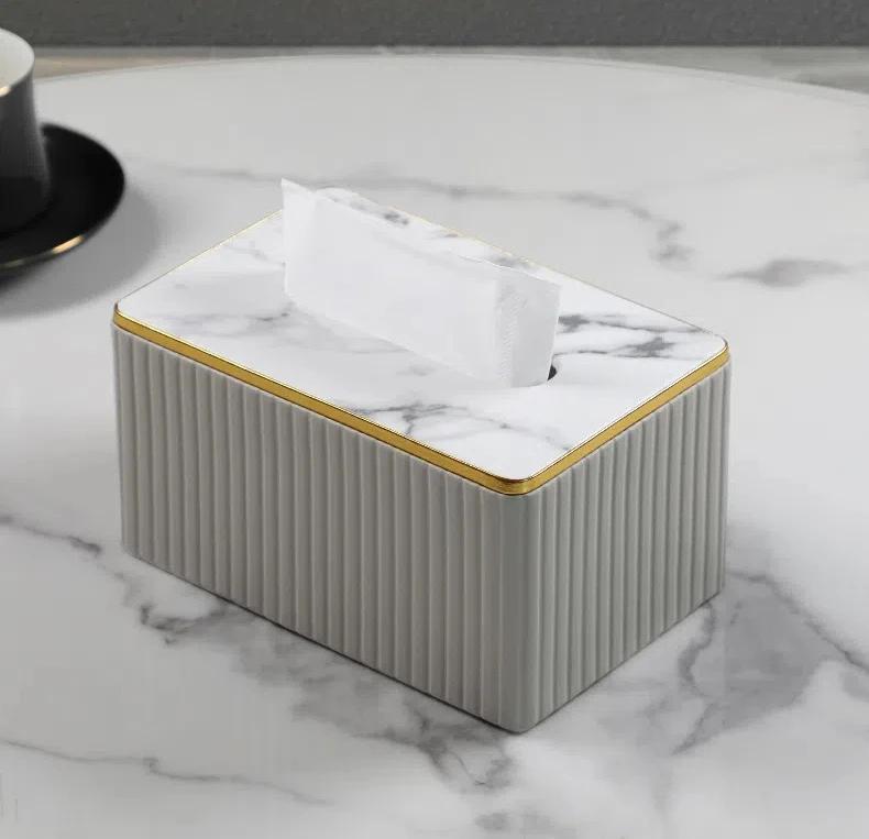 European Simple Leather Tissue Box Living Room Decoration Large Tissue Box Cover Household Room Desktop Face Towel Paper Box