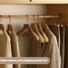 4cm Wide Shoulder Wooden Hanger,Cinnamomum Wood Clothes Rack with Velvet Crossbar,Suit Hangers with Non-Lacquer Smooth Surface
