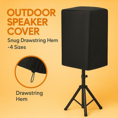 DJ/PA System Outdoor Speaker Cover, Heavy-Duty Drawstring Foldable & Scratch-Resistant, Fits Stands, Party Rental Suitable