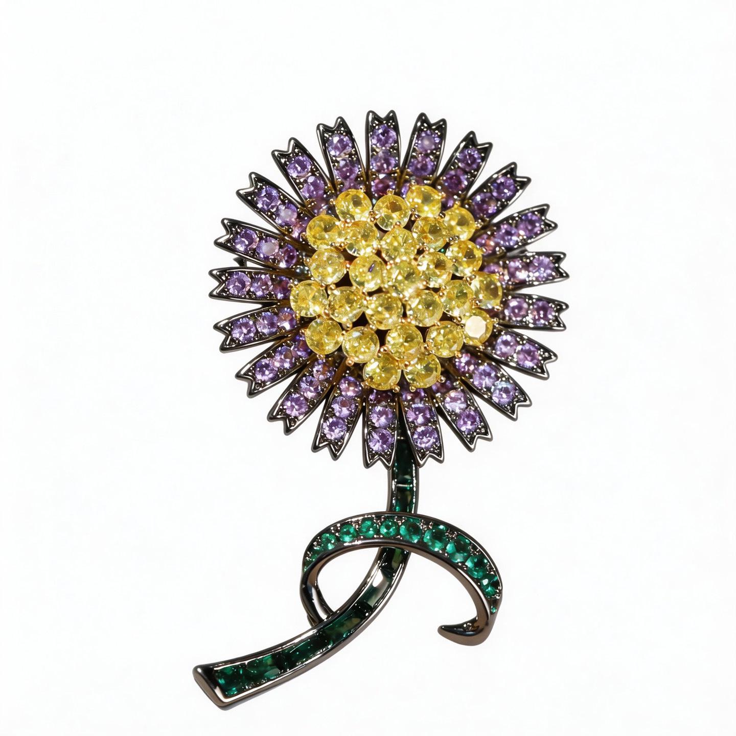 Bo Xin Yun Pastoral Sunflower & Dandelion Brooch: Versatile Fashion Accessory