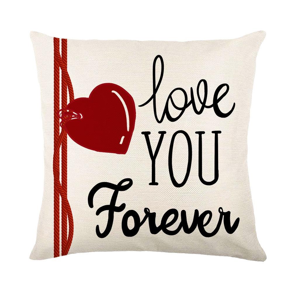 

Romantic Valentine s Day Love Gnome Throw Pillow Cover, Cute Heart Typography Cushion Case for Living Room Sofa Decor 16x16Inch