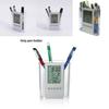 Creative Acrylic Office Pen Cup With Digital Date Clock And Multifunction Storage For Professionals