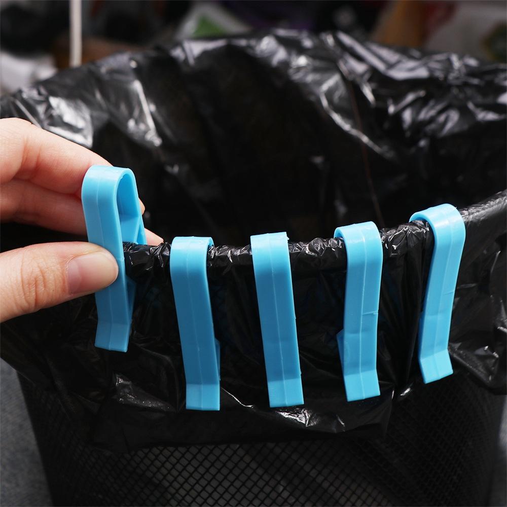 10Pcs Practical Plastic Garbage Bags Clip Universal Non-Slip Trash Bag Fixed Clip Blue Sealing Waste Bin Bag