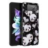 Baby Panda Hard PC Phone Case For Samsung Galaxy Z Flip 7 6 5 4 Black Cover For Galaxy Z Flip 3 Foldable Shell Fundas Capas Bags