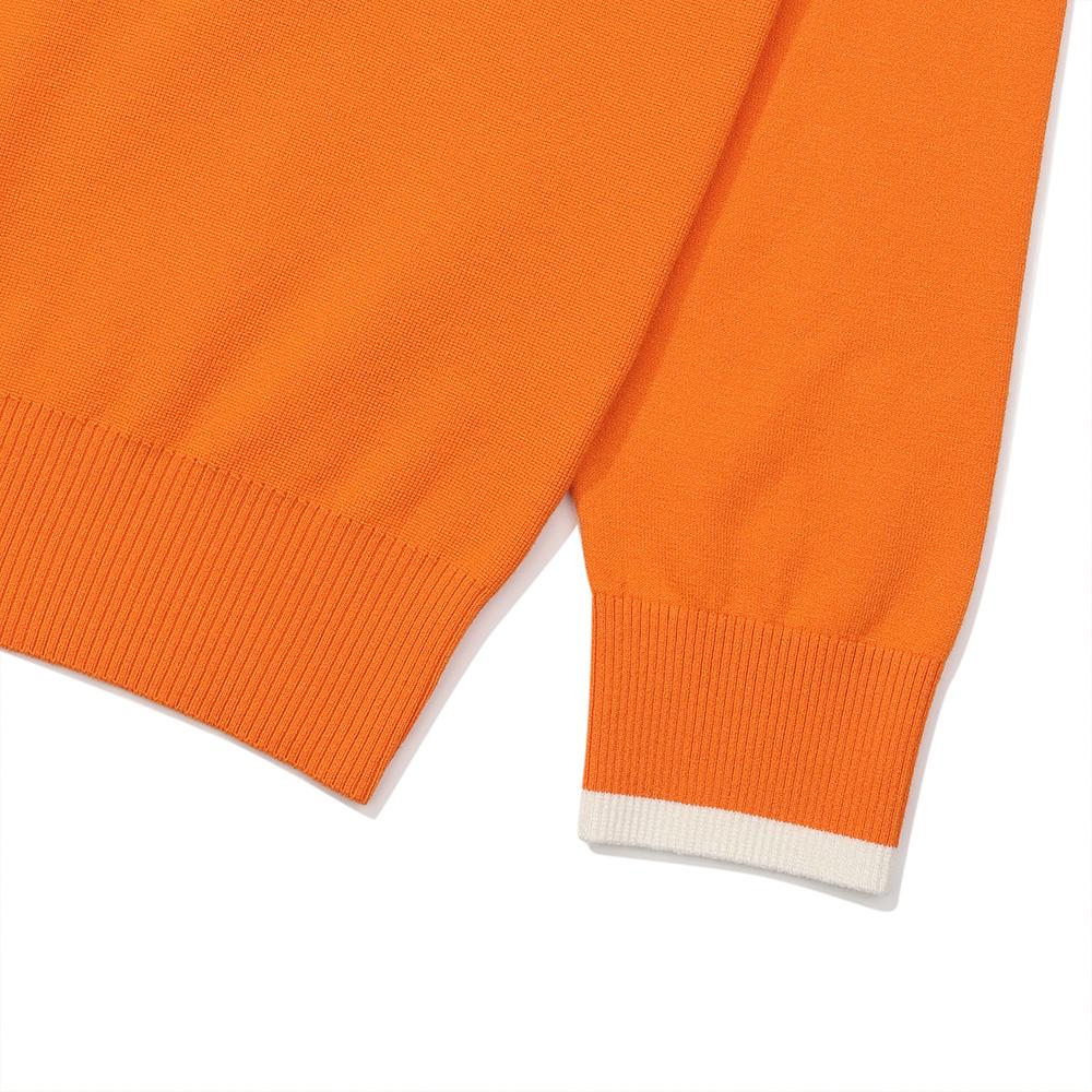 MALBON GOLF Basic Round Sweater Orange (Man)