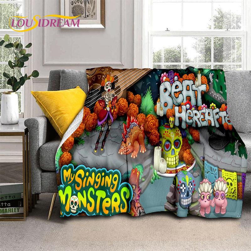 Cartoon Video Music Game My Singing Monsters 3D Blanket,Soft Throw Blanket for Home Bedroom Bed Sofa Picnic Travel Blanket Kids