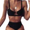 Women’s Leopard Print Tankini Bathing Suit Two-Piece Backless Bikini Swimsuit, Sexy Swimwear Set