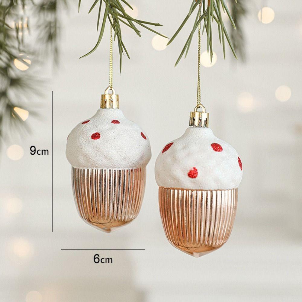 2PCS Red&white Christmas Hanging Decoration Plastic Santa Clause Christmas Tree Ornament Festival Party Supplies Xmas Baubles