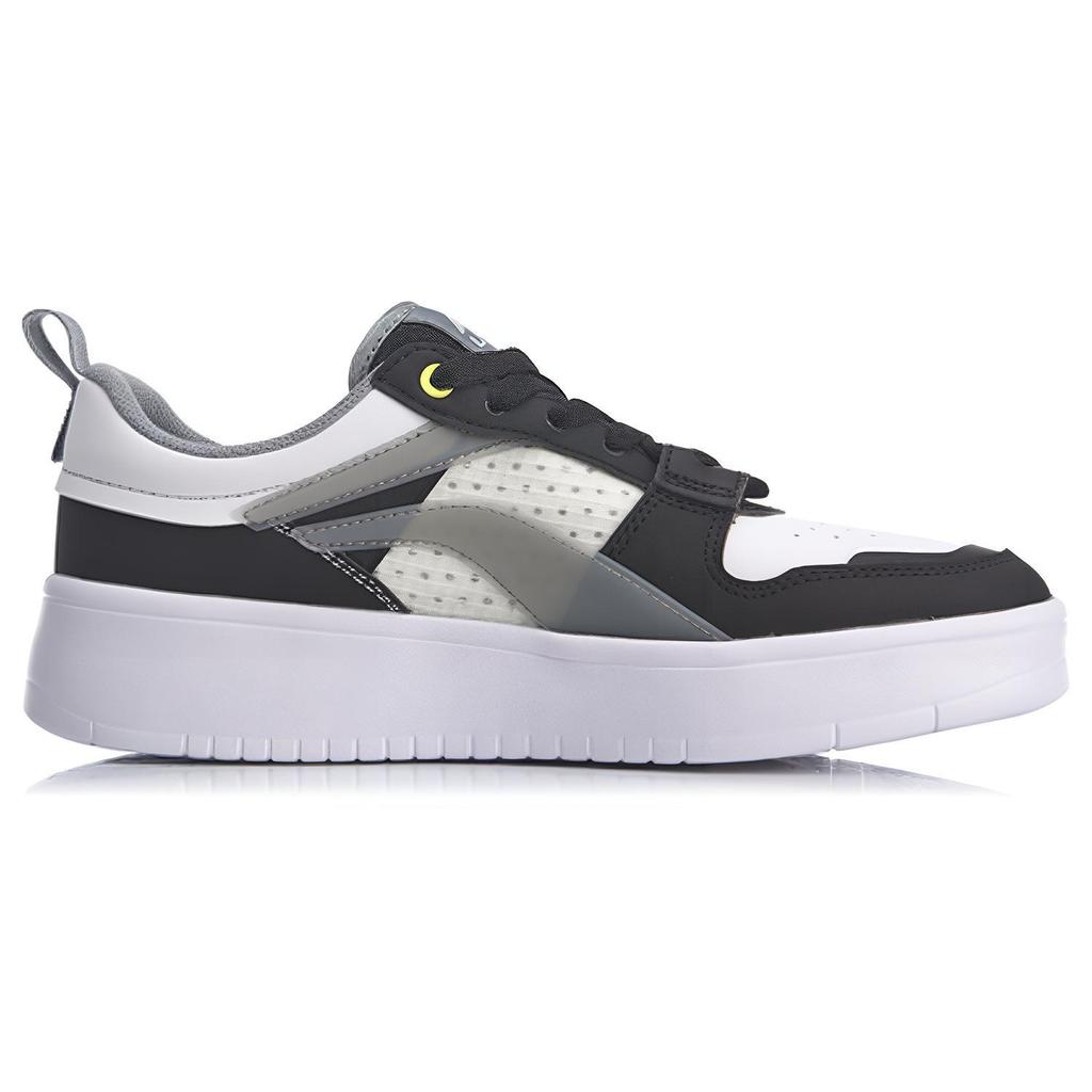New LiNing Wave Superwave Lite Anti Slip Wear Resistant Low Top Skateboard Shoes Men's White Black Gray AGCQ063-3