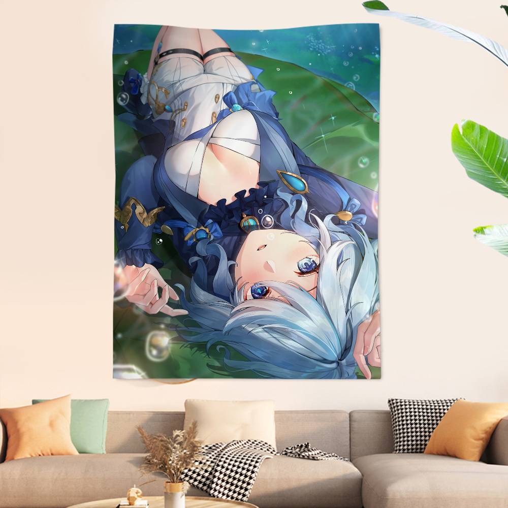 G-Genshin I-Impact F-Furina Anime Tapestry Art Science Fiction Room Home Decor Wall Art Decor