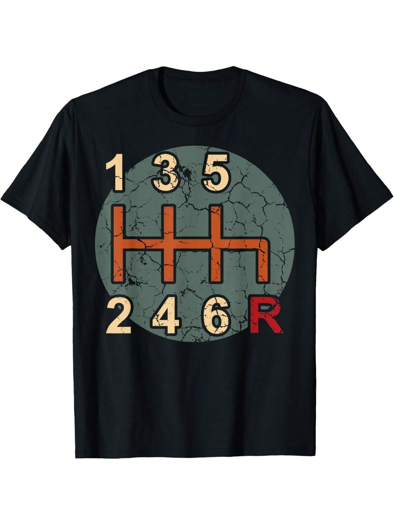 6 Speed Manual Transmission Gear Shift Pattern Car T-Shirt S разноцветный